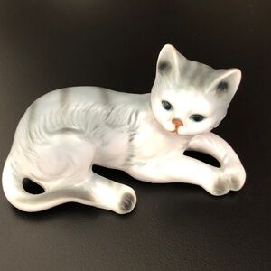 Enesco Gray and White Cat Figurine